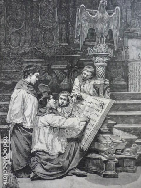 Art: TEOLOGOS PRECOCES GRABADO XILOGRAFICO XILOGRAFIA 1895