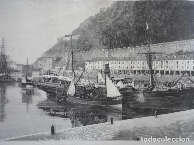 Art: SAN SEBASTIAN MUELLE DE JARANA GRABADO XILOGRAFICO XILOGRAFIA 1895