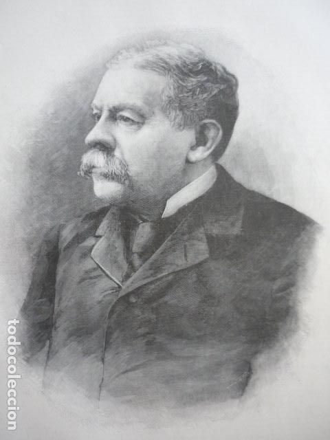 Arte: RICHARD OLNEY SECRETARIO ESTADO ESTADOS UNIDOS GRABADO XILOGRAFICO XILOGRAFIA 1895