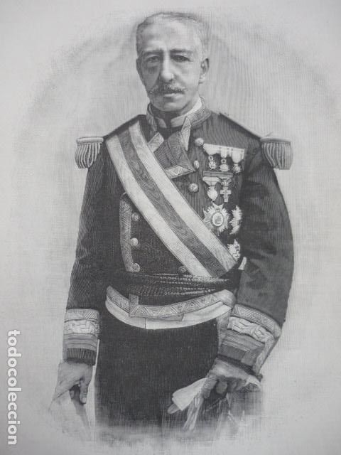 Art: JOSE NAVARRO FERNANDEZ COMANDANTE GENERAL GRABADO XILOGRAFICO XILOGRAFIA 1895