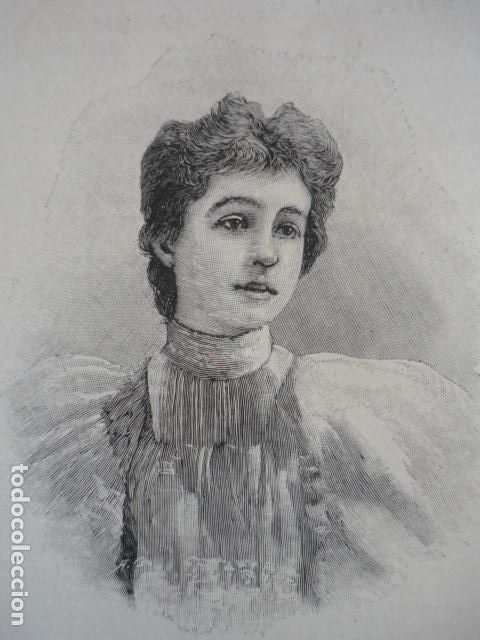 Art: CONSUELO VANDERBILT GRABADO XILOGRAFICO XILOGRAFIA 1895
