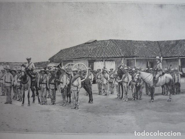 Arte: SANTIAGO DE CUBA ARTILLERIA DE MONTA&Ntilde;A GRABADO XILOGRAFICO XILOGRAFIA 1895