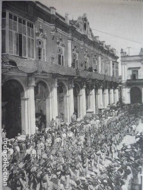 Art: LA HABANA AMBIENTE GUERRA DE CUBA GRABADO XILOGRAFICO XILOGRAFIA 1895