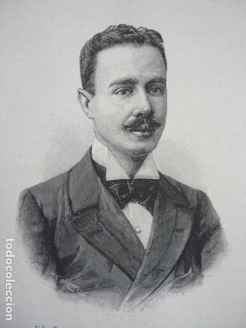 Arte: JOAQUIN CARVALLO MEDICO GRABADO XILOGRAFICO XILOGRAFIA 1895