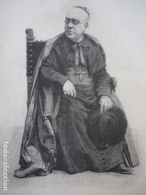 Arte: BENITO SANZ Y FORES ARZOBISPO DE SEVILLA GRABADO XILOGRAFICO XILOGRAFIA 1895