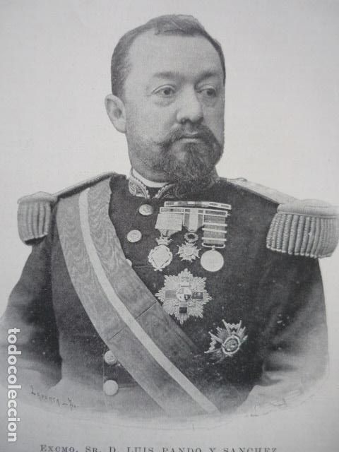 Arte: LUIS PANDO SANCHEZ TENIENTE GENERAL GRABADO XILOGRAFICO XILOGRAFIA 1895