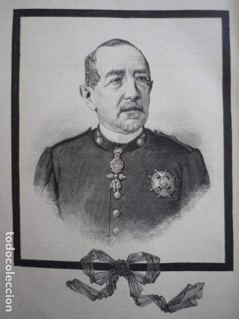 Arte: JOSE GUTIERREZ DE LA CONCHA CAPITAN GENERAL GRABADO XILOGRAFICO XILOGRAFIA 1895