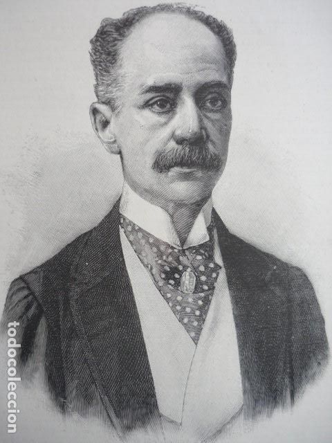 Arte: ISIDORO FERNANDEZ FLOREZ ACCIONISTA DE EL LIBERAL GRABADO XILOGRAFICO XILOGRAFIA 1895