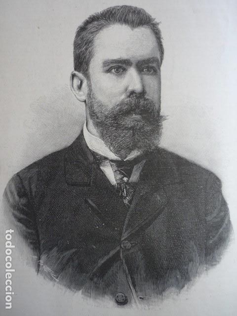 Arte: MIGUEL MOYA DIRECTOR DE EL LIBERAL GRABADO XILOGRAFICO XILOGRAFIA 1895