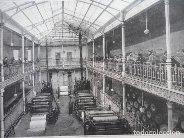 Arte: SALA DE MAQUINAS DE EL LIBERAL GRABADO XILOGRAFICO XILOGRAFIA 1895