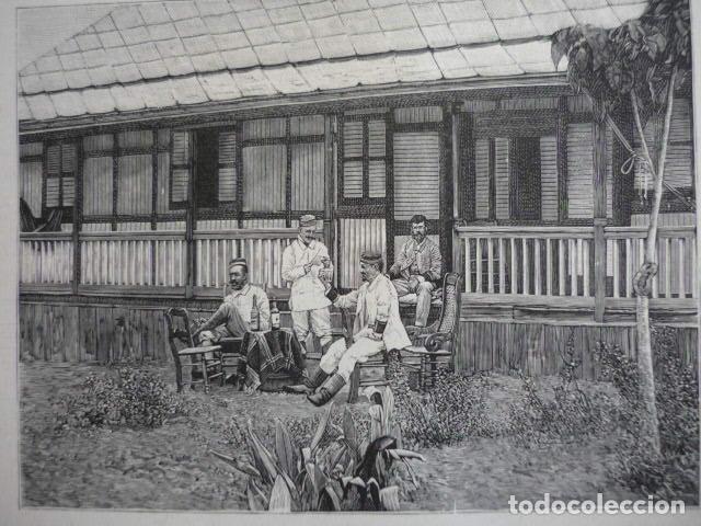 Arte: LA GUERRA EN CUBA DESCANSO GRABADO XILOGRAFICO XILOGRAFIA 1895