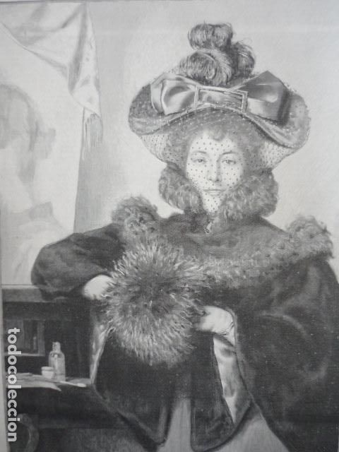 Art: MI MODELO DAMA CON SOMBRERO GRABADO XILOGRAFICO XILOGRAFIA 1895