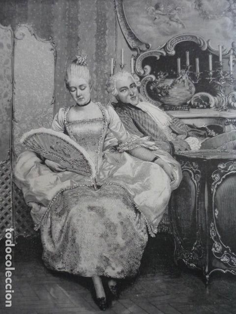 Arte: PREGUNTA INDISCRETA DE SOULACROIX GRABADO XILOGRAFICO XILOGRAFIA 1895