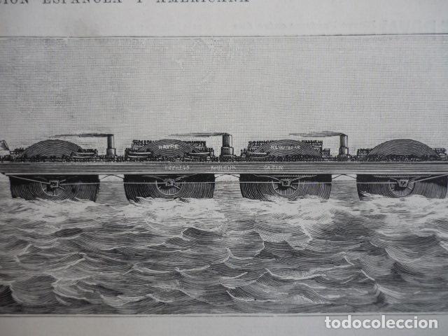 Art: SISTEMA BUQUES DE VAPOR GRABADO XILOGRAFICO XILOGRAFIA 1895