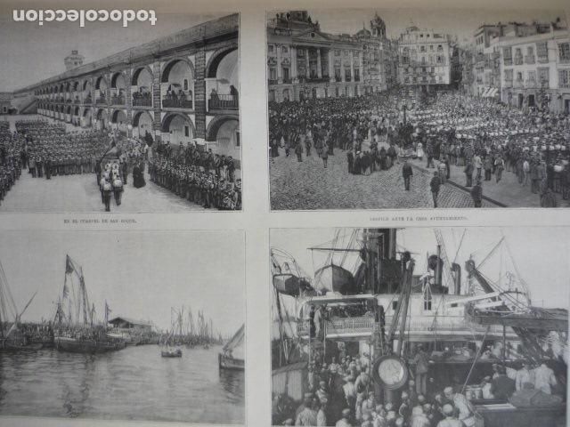 Art: CADIZ REFUERZOS PARA EL EJERCITO DE CUBA GRABADO XILOGRAFICO XILOGRAFIA 1895