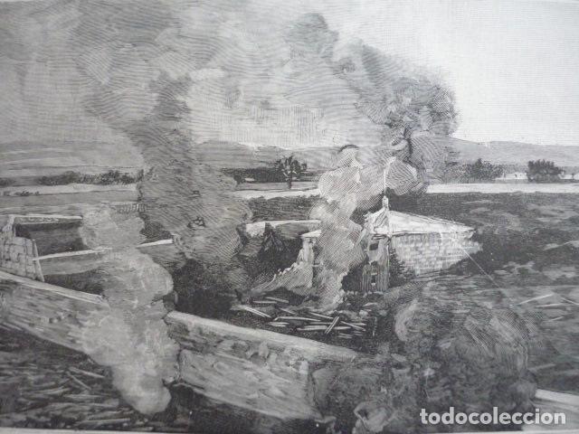 Arte: PALMA DE MALLORCA VOLADURA DEPOSITO DE CARTUCHOS GRABADO XILOGRAFICO XILOGRAFIA 1895