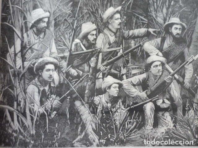 Arte: MANIGUA CUBA GUERRILLA GRABADO XILOGRAFICO XILOGRAFIA 1895