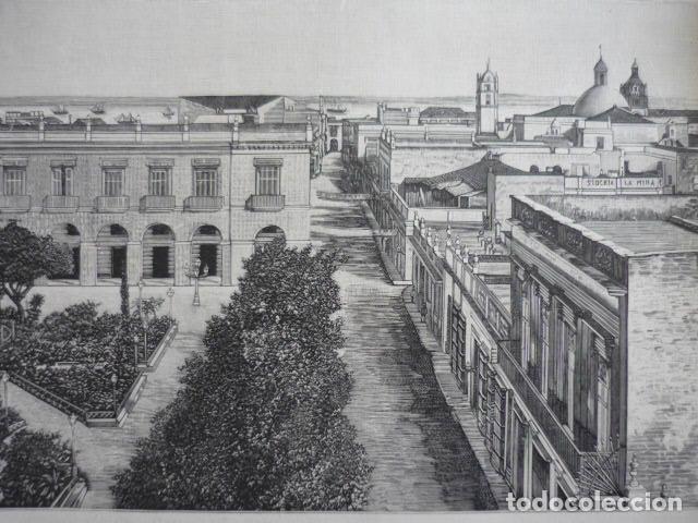 Arte: MATANZAS CUBA PLAZA DE ARMAS GRABADO XILOGRAFICO XILOGRAFIA 1895