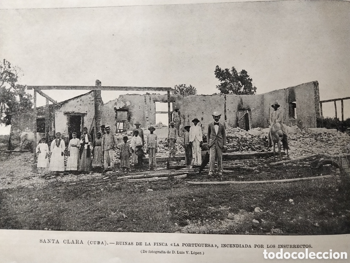 Arte: SANTA CLAREA CUBA RUINAS LA PORTUGUESA GRABADO XILOGRAFICO XILOGRAFIA 1895