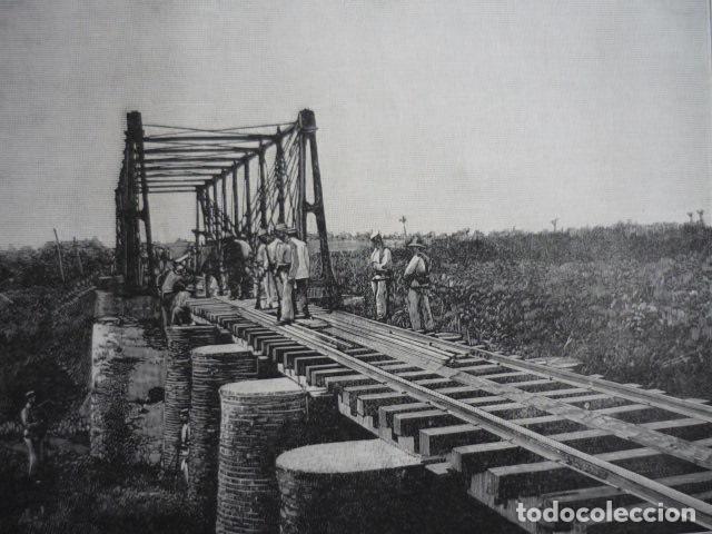 Arte: LAS VILLAS CUBA VOLADURA DE PUENTE GRABADO XILOGRAFICO XILOGRAFIA 1895