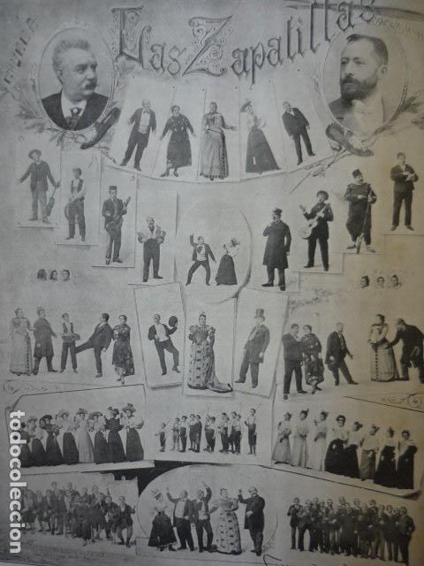Arte: MADRID TEATRO APOLO OBRA LAS ZAPATILLAS GRABADO XILOGRAFICO XILOGRAFIA 1895