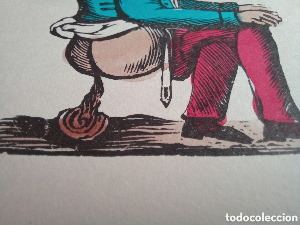 Arte: Xilografia Caganer Catal&aacute;n. Iluminada a mano . - Foto 3