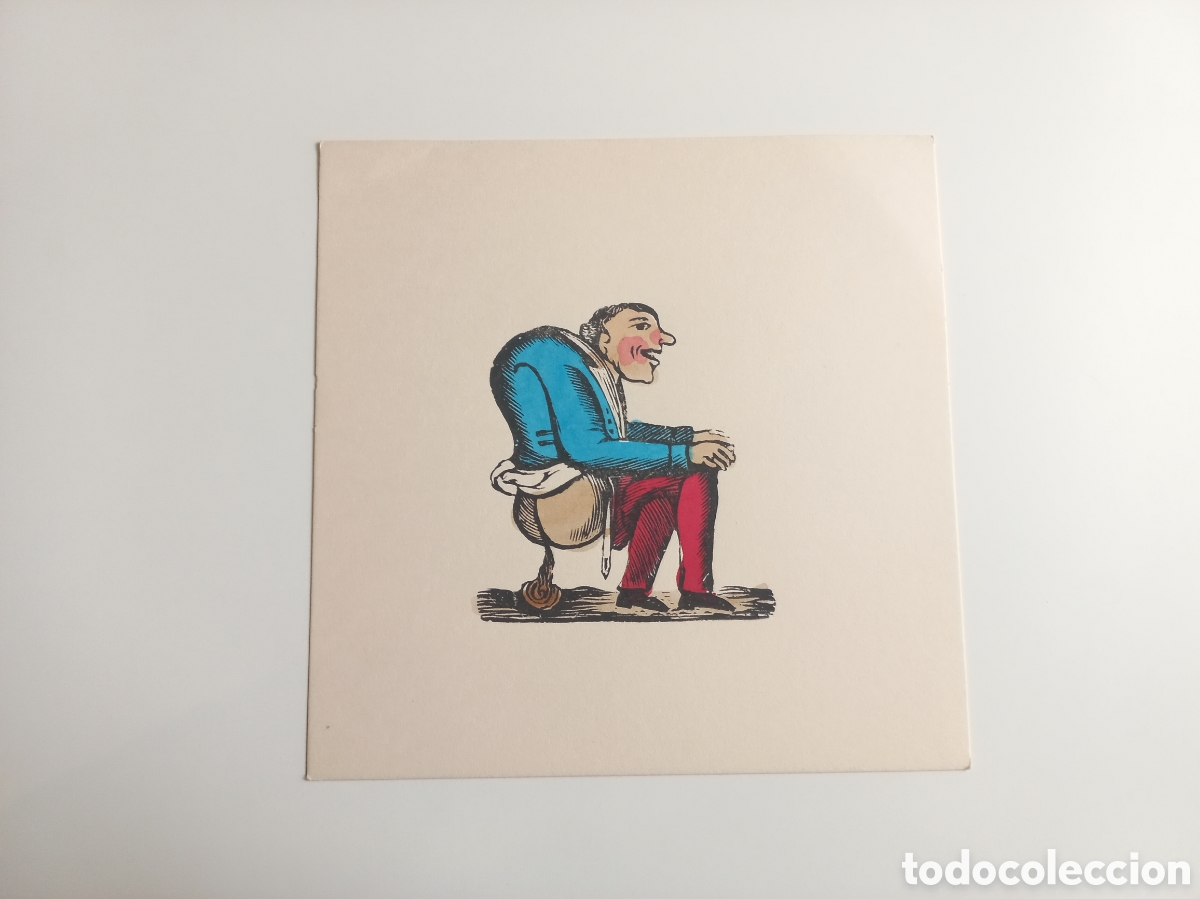 Arte: Xilografia Caganer Catal&aacute;n. Iluminada a mano .