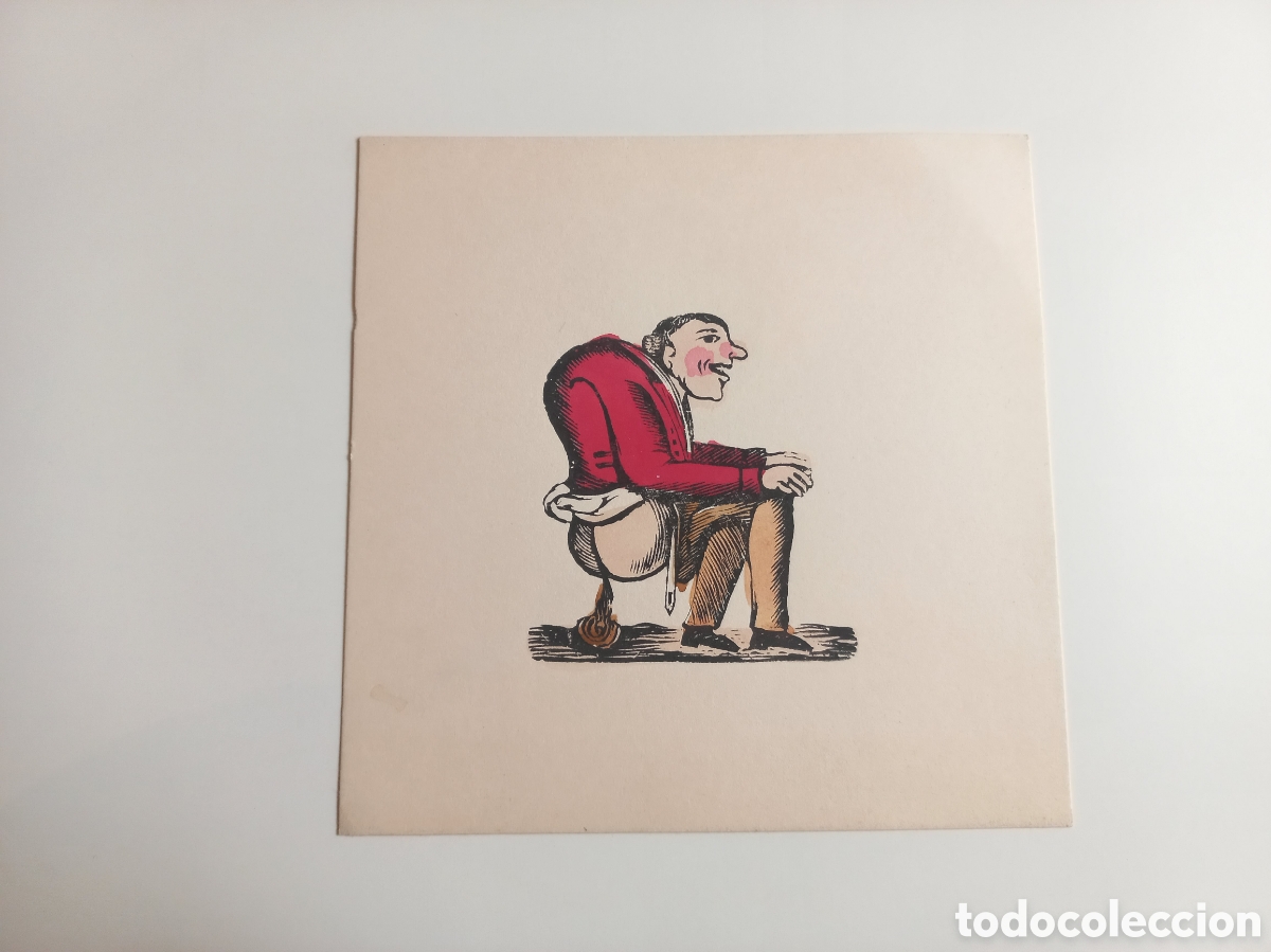 Arte: Xilografia Caganer Catal&aacute;n Iluminado a mano.