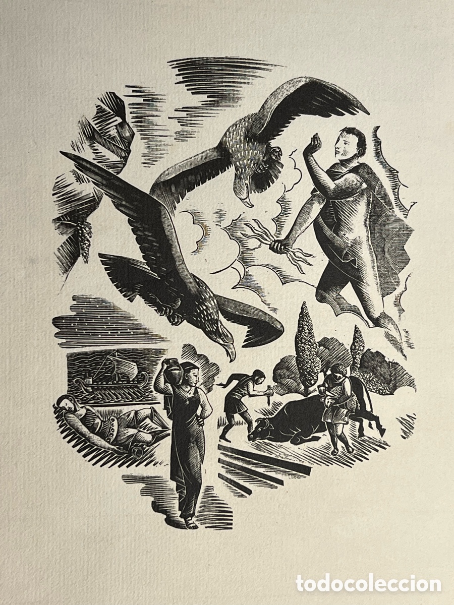 Arte: Enric Crist&ograve;for Ricart i Nin, xilograf&iacute;a creada para ilustrar una edici&oacute;n de La Odisea de Homero
