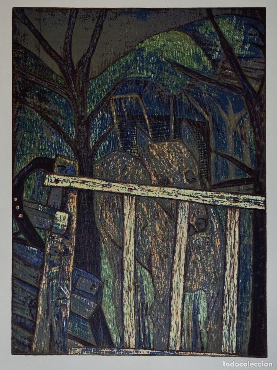 Art: Esteban Fekete: grabado en madera / Caballo viejo / 1990
