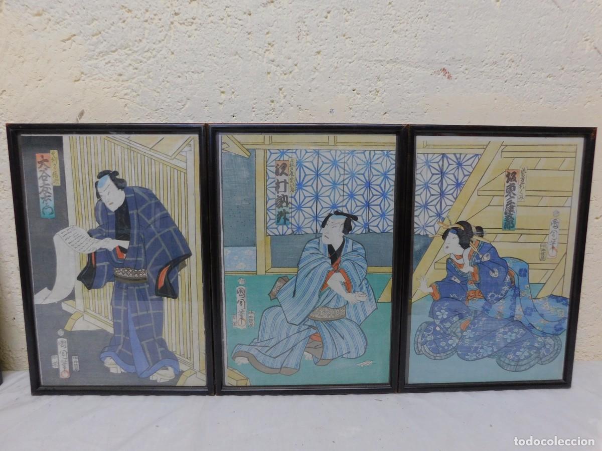 Kunst: TR&Iacute;PTICO JAPON&Eacute;S - UTAGAWA KUNISADA - XILOGRAF&Iacute;A