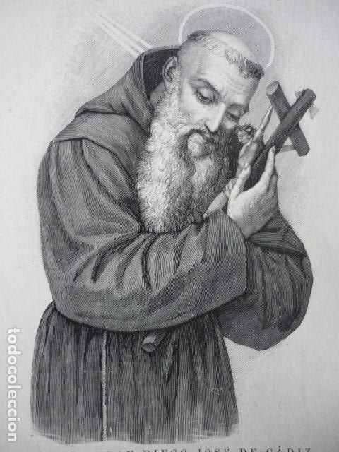Arte: FRAY DIEGO JOSE DE CADIZ GRABADO XILOGRAFICO XILOGRAFIA 1895