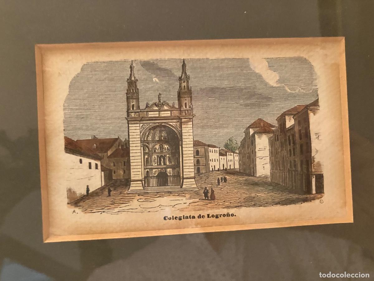 Arte: GRABADO COLEGIATA DE LOGRO&Ntilde;O.COLOREADA A MANO