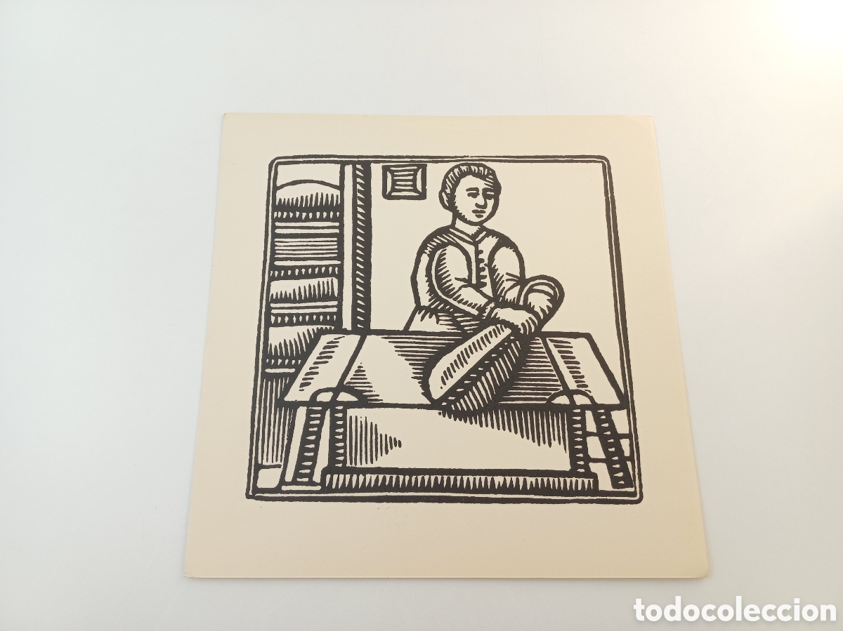 Arte: Aprestos. Xilografia El Tinell. Oficios antiguos. Sin iluminar. 1966.