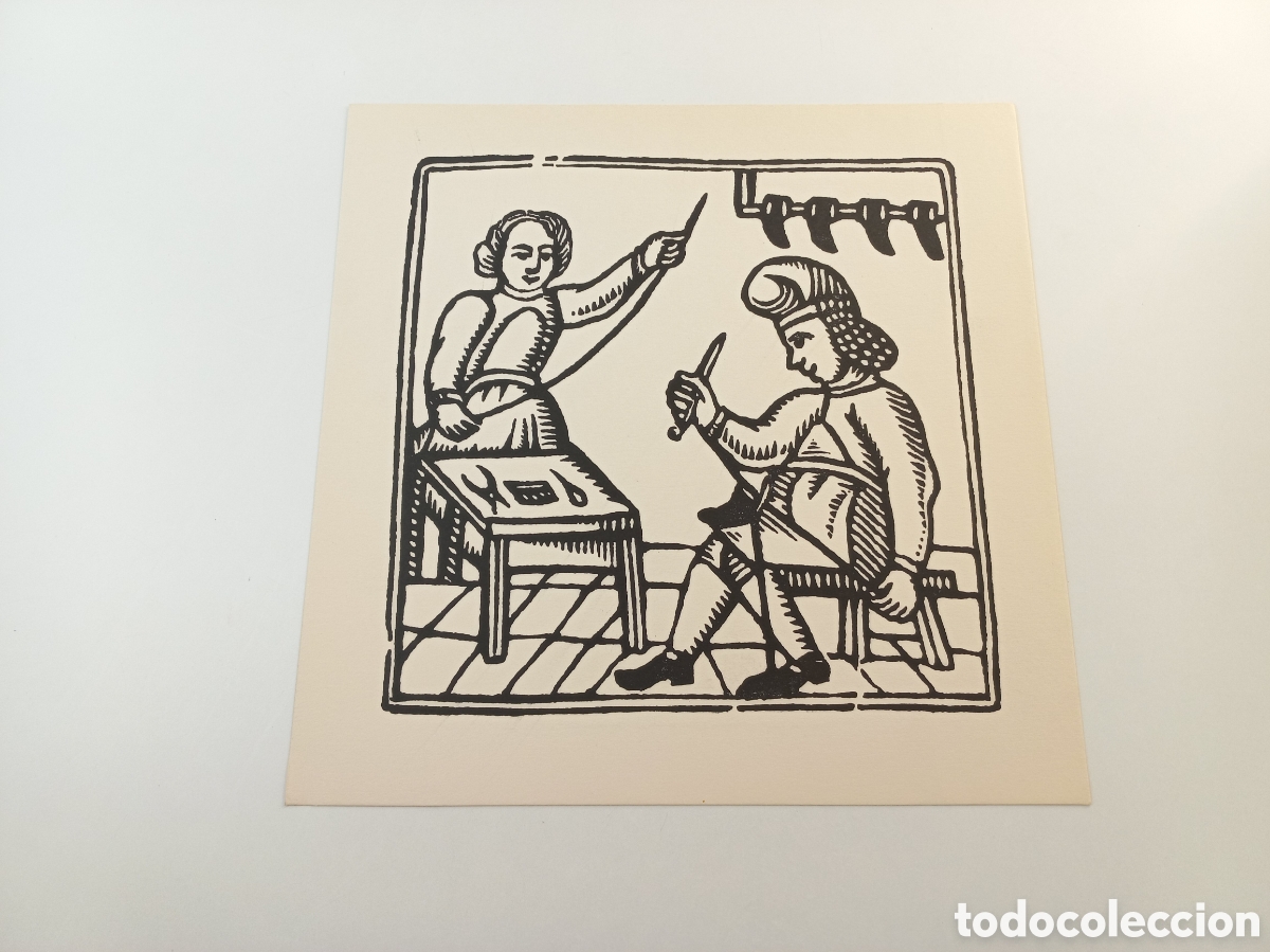 Arte: Zapatero. Xilografias Catalanas de Oficios del Siglo XVIII. El Tinell. Sin iluminar.