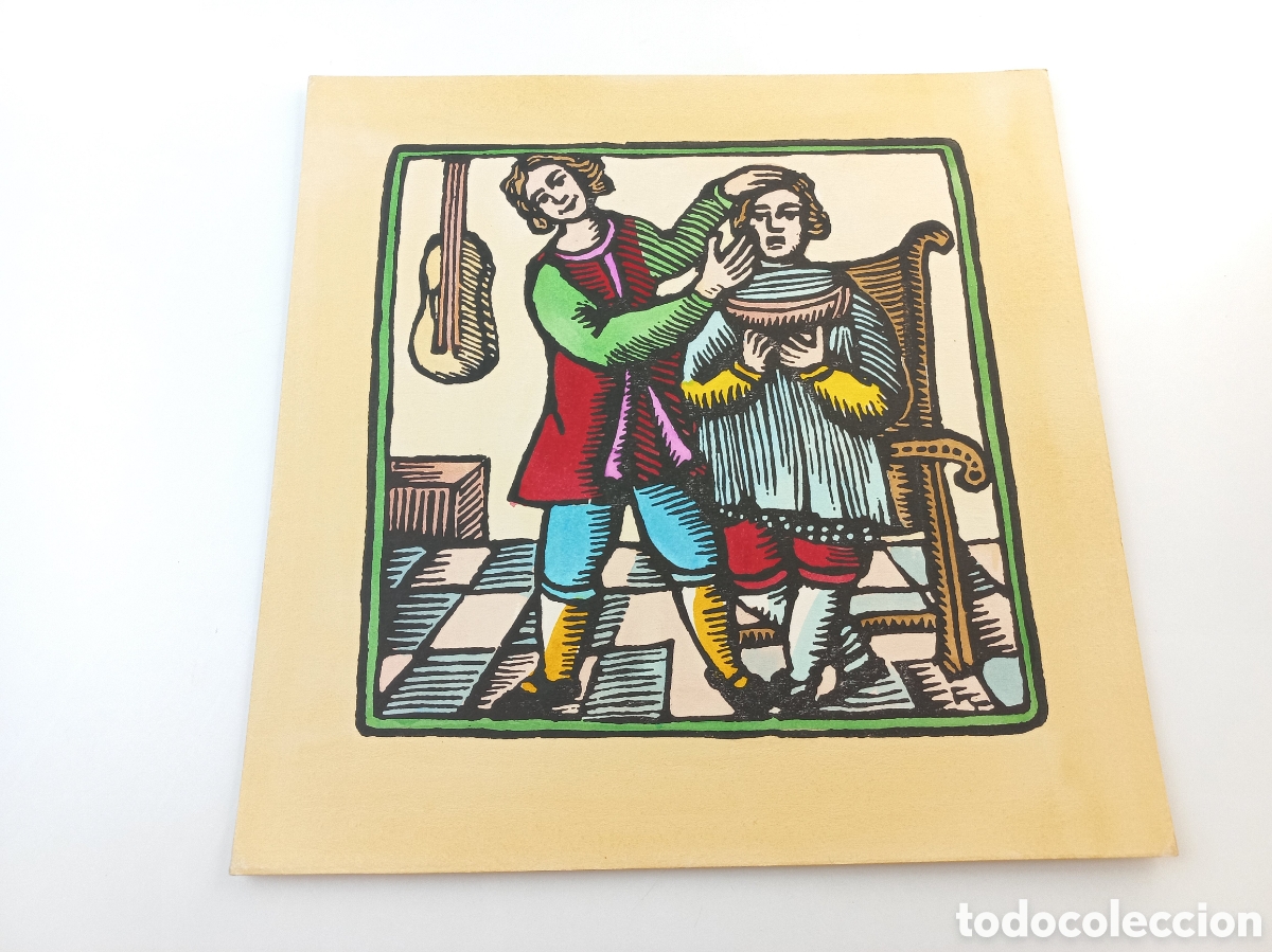 Arte: Barbero. Xilografias Catalanas de Oficios del Siglo XVIII. Iluminado a mano.