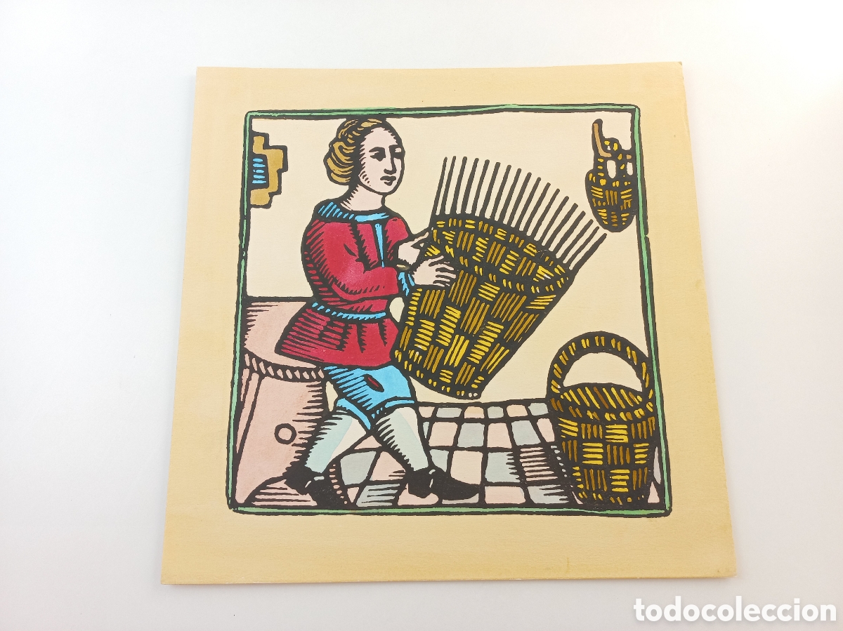 Arte: Xilografias Catalanas de Oficios del Siglo XVIII. Gr&aacute;ficas el Tinell. Barcelona. Iluminado a mano.