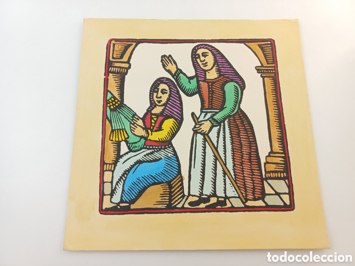 Arte: Encajera. Xilografias Catalanas de Oficios del Siglo XVIII. Gr&aacute;ficas el Tinell Barcelona. A&ntilde;os 60.