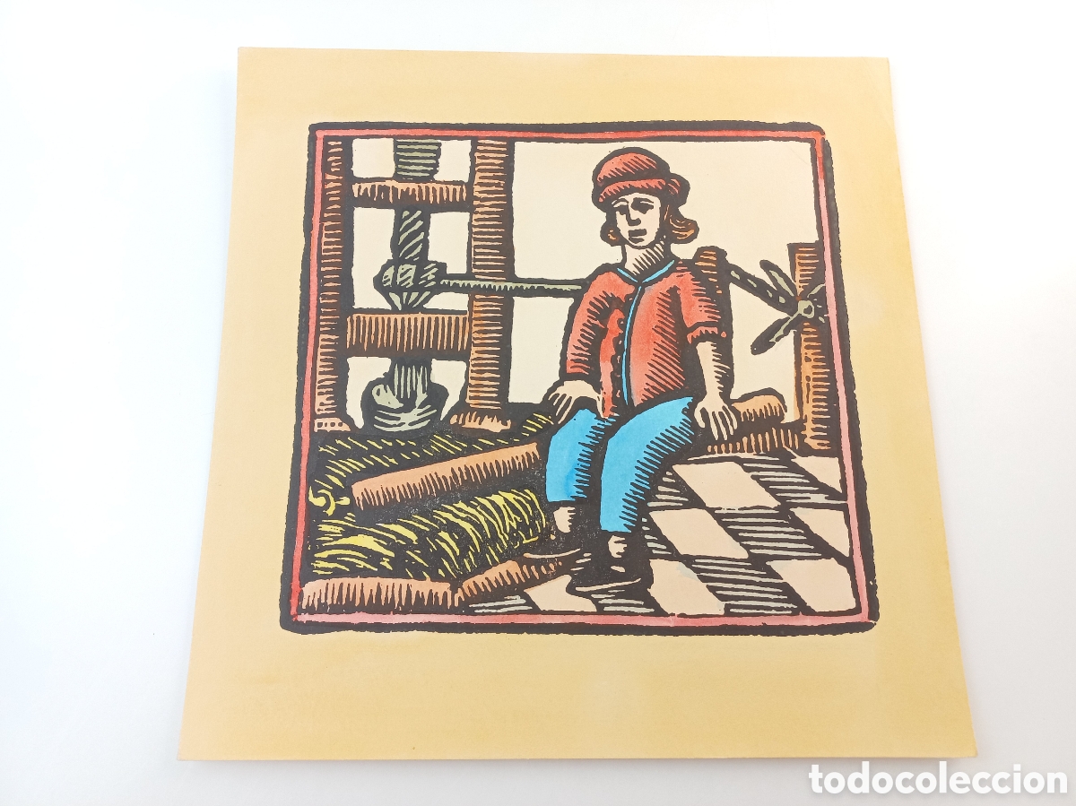 Arte: Molinero. Xilografias oficios siglo XVIII. Gr&aacute;ficas El Tinell. 1966. Iluminado a mano.