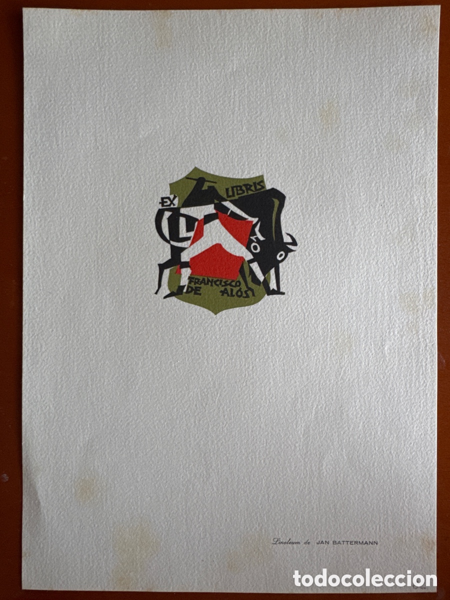 Kunst: Ex-llibris-Linoleum de JAN BATTERMANN-X3-Francisco de Al&oacute;s