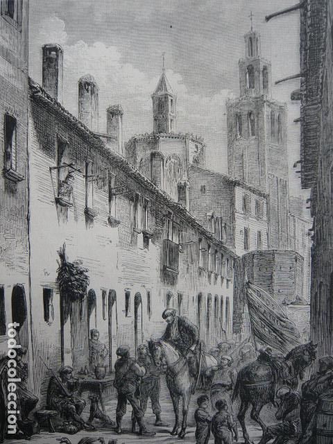 Arte: CASTELLS CATALU&Ntilde;A INSURRECCION CARLISTA CARLISMO GRABADO XILOGRAFICO XILOGRAFIA 1872