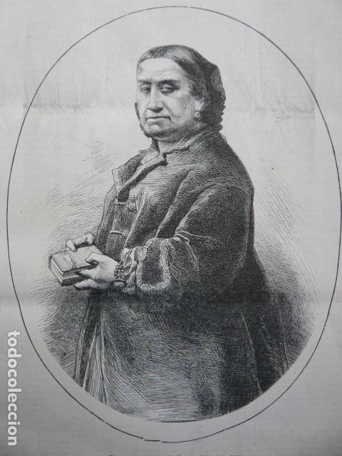 Arte: CONDESA DE ESPOZ Y MINA GRABADO XILOGRAFICO XILOGRAFIA 1872