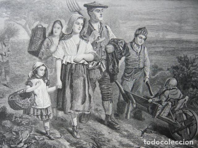 Arte: COSTUMBRES ESCOCESAS GRABADO XILOGRAFICO XILOGRAFIA 1872