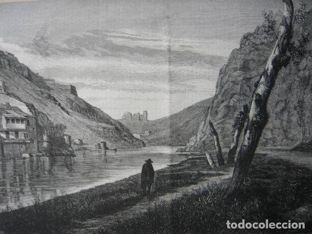 Arte: TOLEDO ORILLAS DEL TAJO GRABADO XILOGRAFICO XILOGRAFIA 1872