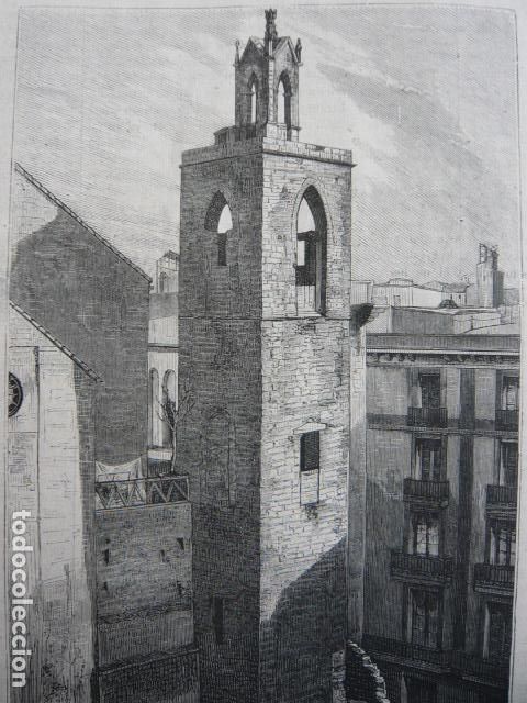 Arte: BARCELONA IGLESIA DE SAN MIGUEL GRABADO XILOGRAFICO XILOGRAFIA 1872