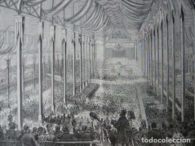 Arte: BOSTON USA CONCIERTO MONSTRUO GRABADO XILOGRAFICO XILOGRAFIA 1872