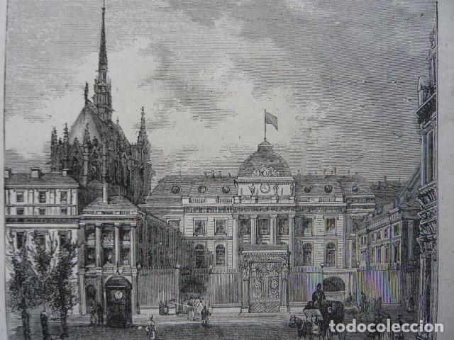Arte: PARIS PALACIO JUSTICIA GRABADO XILOGRAFICO XILOGRAFIA 1872