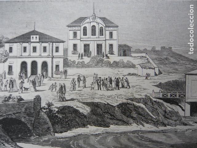 Arte: SANTANDER RESIDENCIA REAL DEL SARDINERO GRABADO XILOGRAFICO XILOGRAFIA 1872
