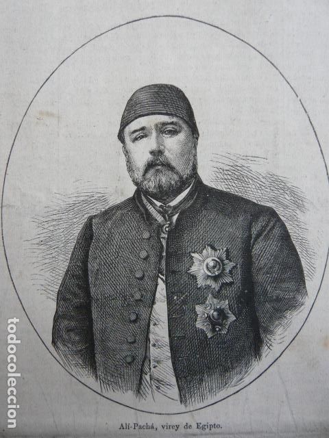 Arte: ALI PACHA VIRREY EGIPTO GRABADO XILOGRAFICO XILOGRAFIA 1872