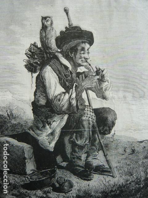 Arte: TOLEDO TIPO POPULAR EL BUHONERO GRABADO XILOGRAFICO XILOGRAFIA 1872
